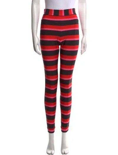 Pre-owned Jonathan Cohen Striped Skinny Leg Pants W/ Tags In Red