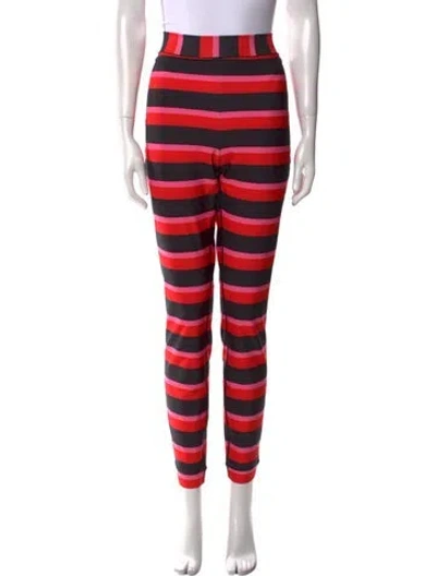 Pre-owned Jonathan Cohen Striped Skinny Leg Pants W/ Tags In Red
