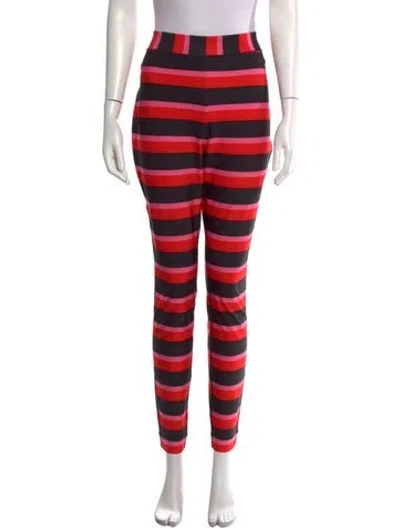 Pre-owned Jonathan Cohen Striped Skinny Leg Pants W/ Tags In Red