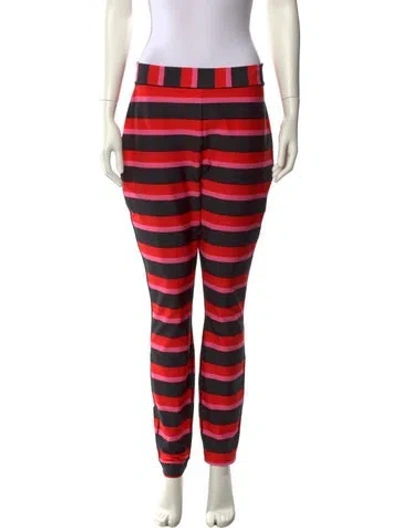 Pre-owned Jonathan Cohen Striped Skinny Leg Pants W/ Tags In Red