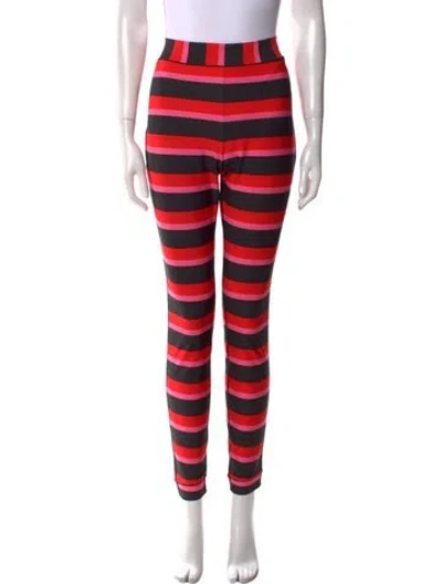 Pre-owned Jonathan Cohen Striped Skinny Leg Pants W/ Tags In Red