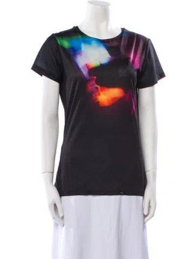 Pre-owned Jonathan Cohen Tie-dye Print Scoop Neck T-shirt W/ Tags In Black