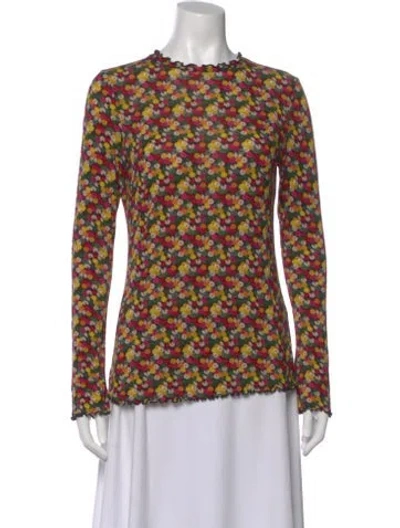 Pre-owned Jonathan Cohen Vintage Floral Print Top In Black