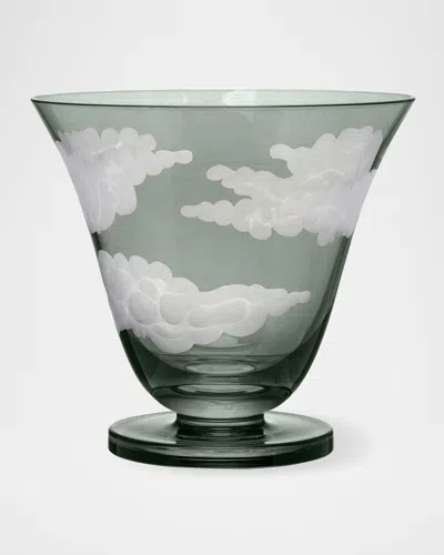 Jonathan Hansen In The Clouds Stemless Wine Glass, Gray - 8 Oz. In Green