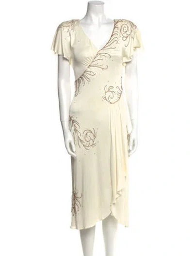 Pre-owned Jonathan Hitchcock Vintage Midi Length Dress In Neutral