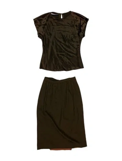 Pre-owned Jonathan Hitchcock Vintage Wool Skirt Set In Green