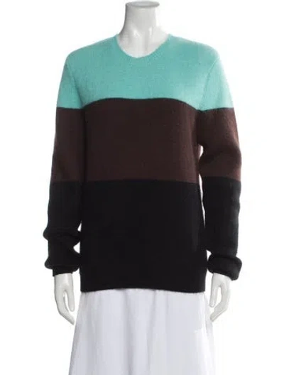 Pre-owned Jonathan Saunders Angora Striped Sweater In Black