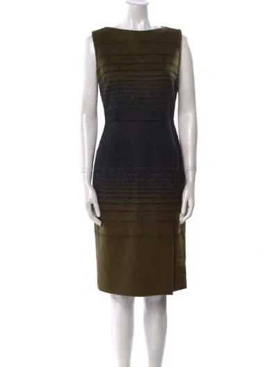 Pre-owned Jonathan Saunders Bateau Neckline Knee-length Dress In Green