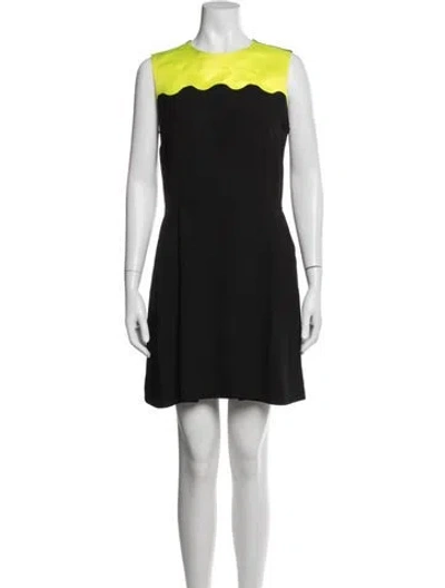 Pre-owned Jonathan Saunders Colorblock Pattern Knee-length Dress In Blue