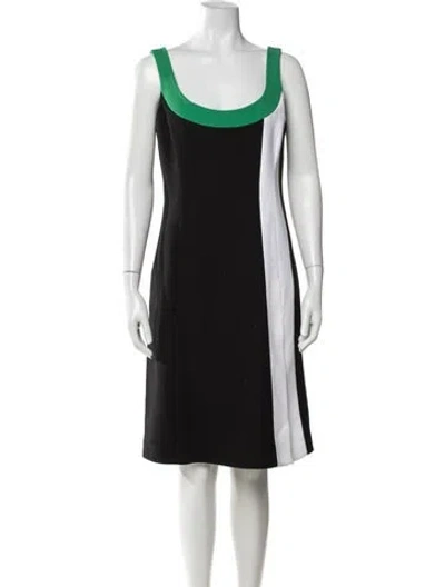 Pre-owned Jonathan Saunders Colorblock Pattern Knee-length Dress W/ Tags In Black