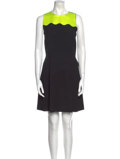 Pre-owned Jonathan Saunders Crew Neck Mini Dress In Black