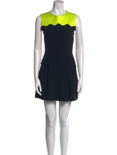 Pre-owned Jonathan Saunders Crew Neck Mini Dress In Black