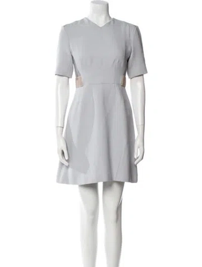 Pre-owned Jonathan Saunders Crew Neck Mini Dress In Gray