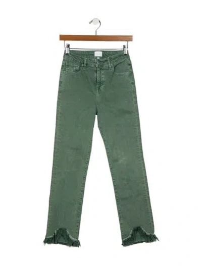 Pre-owned Jonathan Saunders Mid-rise Straight Leg Jeans In Green