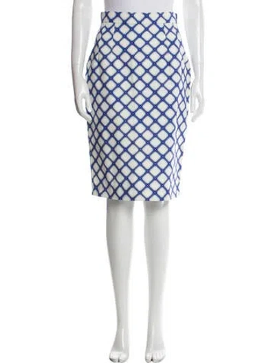 Pre-owned Jonathan Saunders Plaid Print Knee-length Skirt In Blue