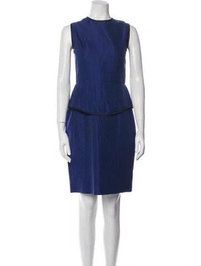 Pre-owned Jonathan Saunders Polka Dot Print Knee-length Dress In Blue