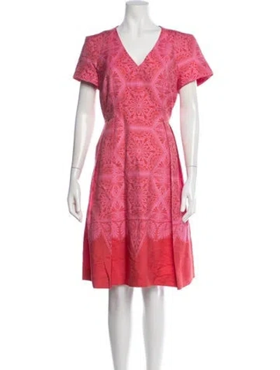 Pre-owned Jonathan Saunders Printed Knee-length Dress In Pink