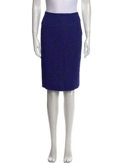 Pre-owned Jonathan Saunders Printed Knee-length Skirt W/ Tags In Blue