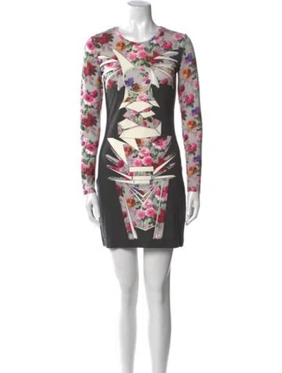 Pre-owned Jonathan Saunders Printed Mini Dress In Gray