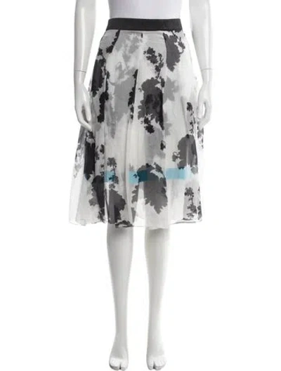 Pre-owned Jonathan Saunders Silk Knee-length Skirt In White