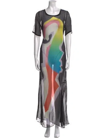 Pre-owned Jonathan Saunders Silk Long Dress In Multi