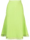 Simkhai A-line Ribbed Midi Skirt In 绿色
