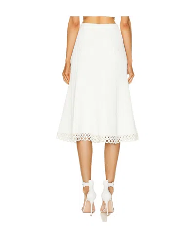 Simkhai A-line Ribbed Midi Skirt In White
