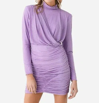 Pre-owned Jonathan Simkhai Abrah Mock Neck Mini Dress In Lavender - Size S In Purple
