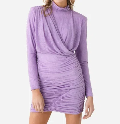 Jonathan Simkhai Abrah Mock Neck Mini Dress In Lavender In Purple