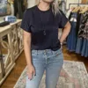 Jonathan Simkhai Addy Combo T-shirt In Midnight In Multi