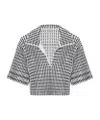 Simkhai Adley Knit Cropped Polo In Midnight Multi