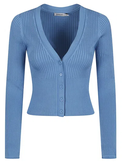 Jonathan Simkhai Ailany Shrunken Cardigan In Blue Hydrangea