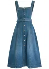 Simkhai Jonathan  Alba Panelled Stretch-denim Midi Dress
