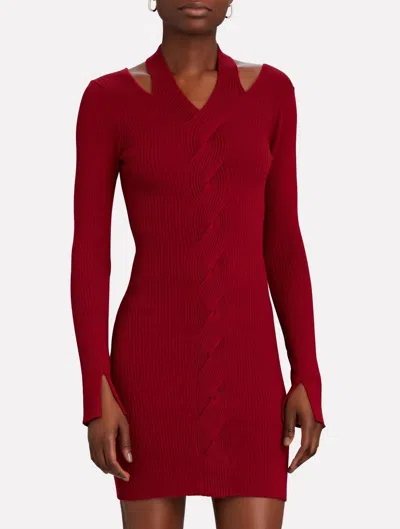 Jonathan Simkhai Alejandra Twisted Cable Dress In Garnet In Red