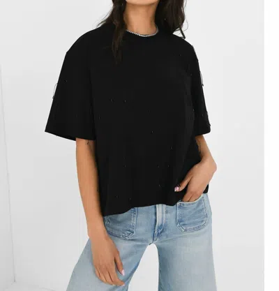 Jonathan Simkhai Amaru Embellished Tee In Black