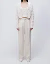 JONATHAN SIMKHAI ANDRES FEATHER CARDIGAN IN IVORY