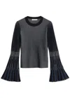 Jonathan Simkhai Aris Striped-intarsia Knitted Top In Navy
