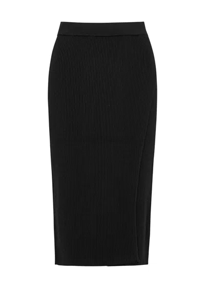 Jonathan Simkhai Black Ribbed-knit Midi Skirt