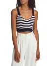 Jonathan Simkhai Braylee Wool-cashmere Striped Tank Top In Midnight Multi In Blue