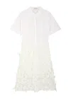 Simkhai Jonathan  Cotton And Guipure Lace Shirt Dress In Black And White