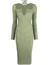 Simkhai Crossover Strap Bodycon Midi Dress In Green