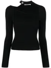 Simkhai Solene Ribbed-knit Sweater In Black