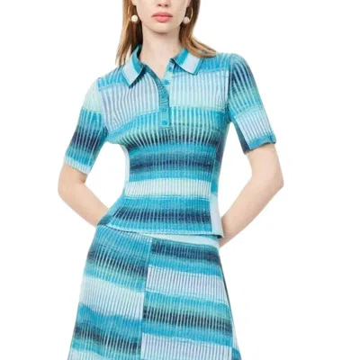 Jonathan Simkhai Davina Short Sleeve Polo In Bermuda Multi