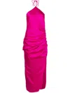 Simkhai Draped-front Embellished Midi Dress In Pink