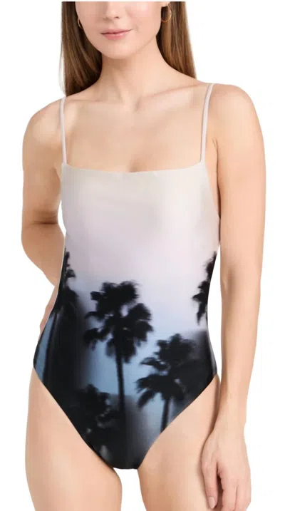 Jonathan Simkhai Elenora One Piece In Hazy Palm Print In Multi