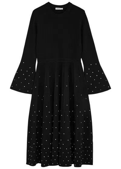 Jonathan Simkhai Embellished Stretch-knit Midi Dress In Black