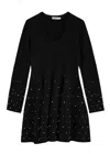 Simkhai Jonathan  Embellished Stretch-knit Mini Dress In Black