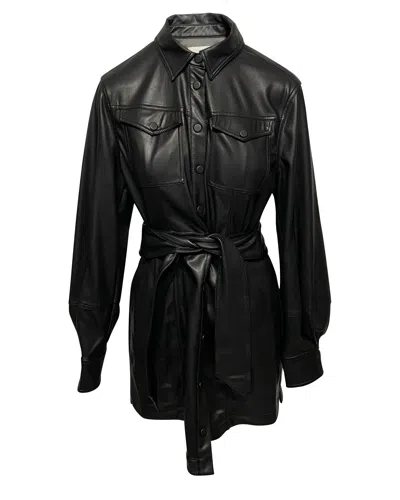 Jonathan Simkhai Eve Mini Shirtdress In Black Vegan Leather