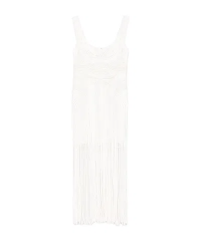 Simkhai Fringed Midi Skirt In White