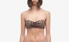 Simkhai Jonathan  Front Twist Bikini Top Women Large Leopard Print Stretch Jdm044 (brown,regular,l) In Brown
